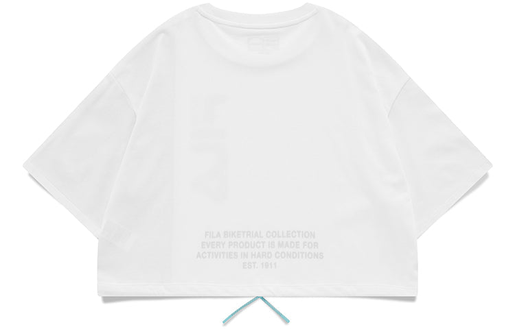 FILA FUSION Loose Sports Contrasting Colors Lacing Short Sleeve White T11W133106F-WT