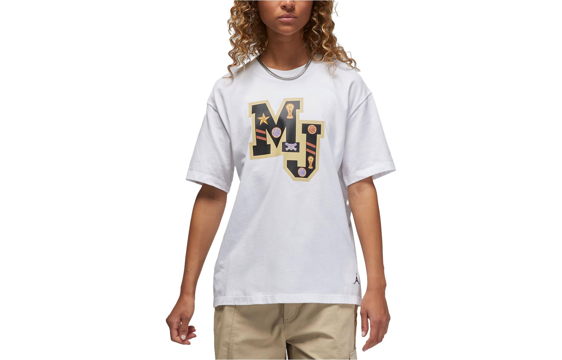 (WMNS) Air Jordan Graphic Girlfriend T-Shirt 'White' FB5195-100