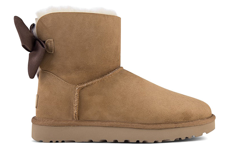 (WMNS) UGG Mini Bailey Bow II Glam Fleece Lined Brown 1103130-CHE
