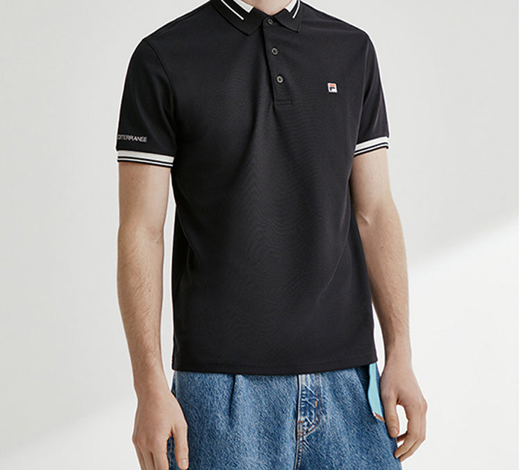 FILA Basic Knit Short Sleeve Polo Shirt Blue F61M028126F-NV