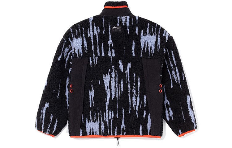 Li-Ning Logo Print Classic Warm Coat 'Black White' AJDR435-3