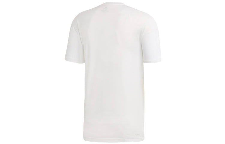 adidas Casual Sports Round Neck Training Short Sleeve White DU1234