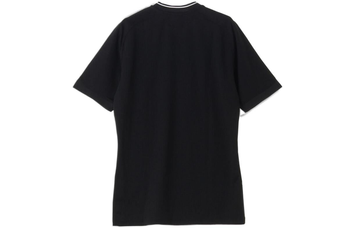 Men's adidas Logo Printing Round Neck Casual Short Sleeve Black T-Shirt HA2469