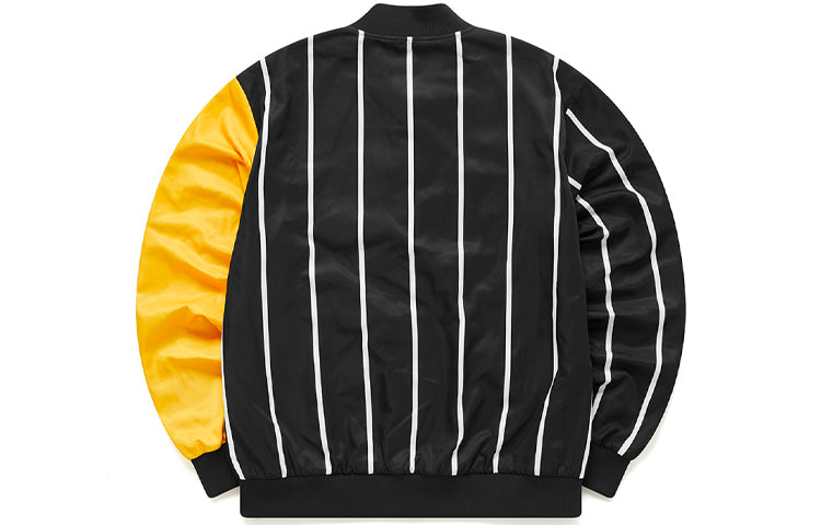 FILA MENS Fusion Printed Multicolor Fastener Baseball Jacket Black T11M112709F-BK