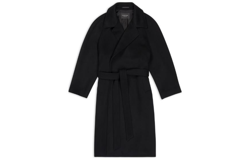 (WMNS) Balenciaga Raglan Coat 'Black' 725268TNU181000