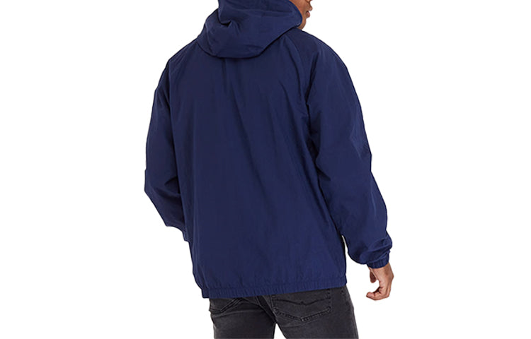 Nike Logo Half Zipper hooded Pullover Jacket Navy Blue AR2213-410