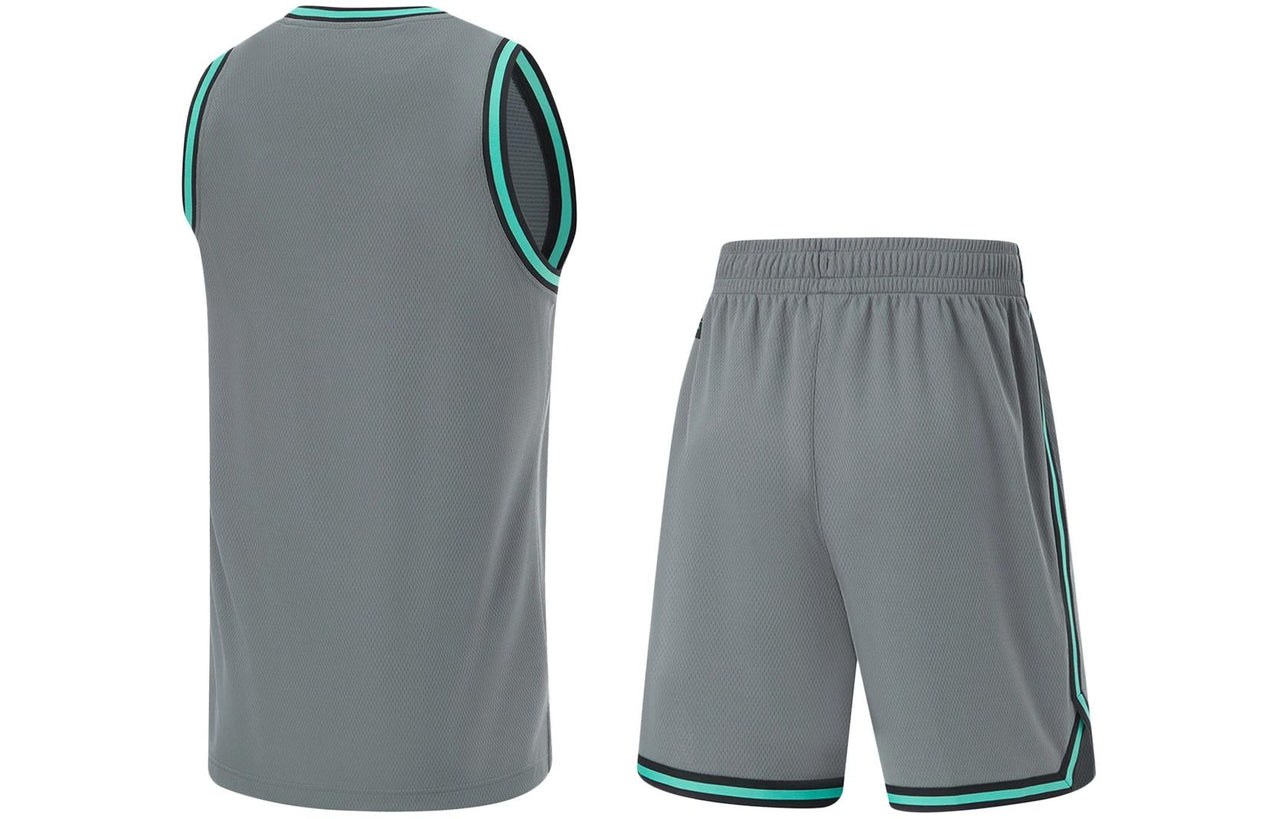 Li-Ning CBA Logo Basketball Suit 'Grey Green' AATU019-8