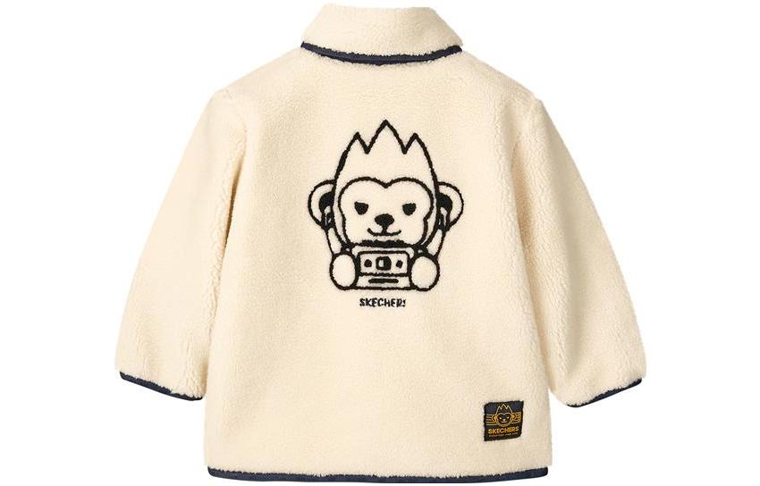 (GS) Skechers Casual Graphic Furry Jacket 'Beige Black' L421B044