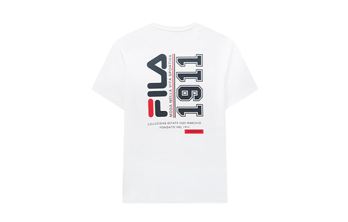 FILA Alphabet Logo Printing Cotton Short Sleeve White F11M028155F-WT