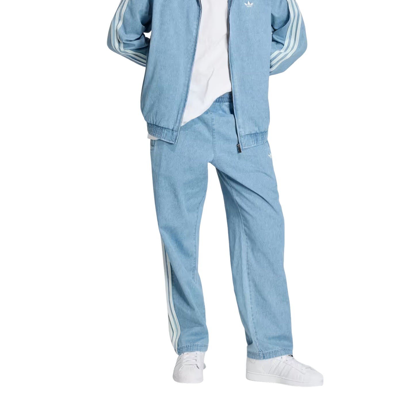 adidas Denim Firebird Pants Asia Sizing 'Light Blue' KX1195