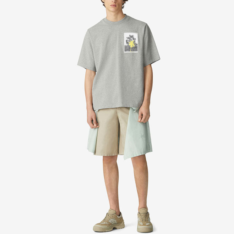 Men's KENZO SS21 Cotton Round Neck Short Sleeve Pearl Gray T-Shirt FB55TS0784SB-94