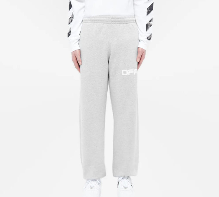Off-White Rubber Strap Printing Sports Pants Ordinary Version Gray OMCH020S20E300030788