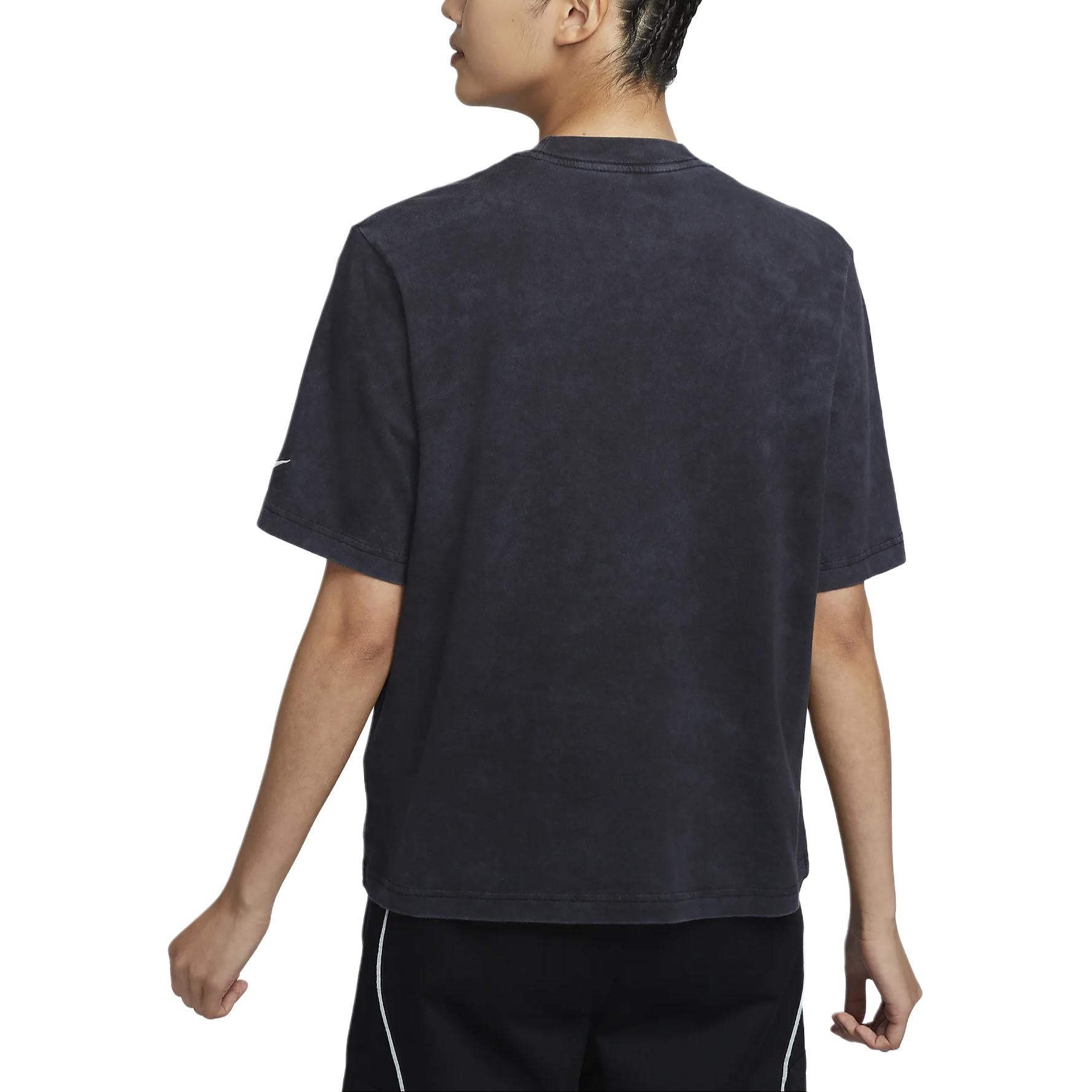 (WMNS) Nike Sportswear Logo T-shirt Asia Sizing 'Black' FZ4886-010