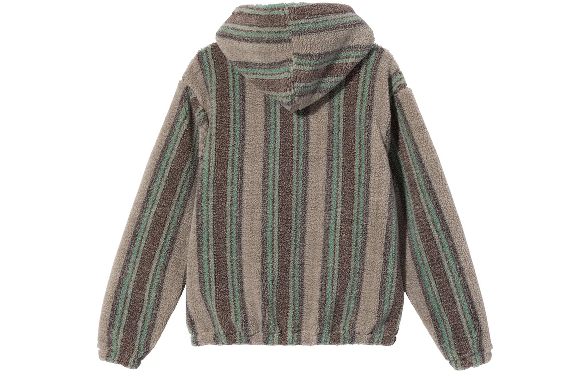 Stussy Stripe Sherpa Hoodie 'Tannin' 118438-TANN