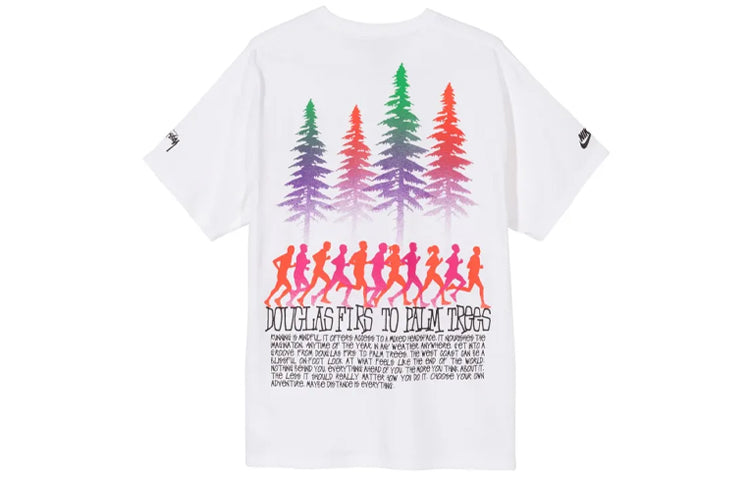 Stussy x Nike Crossover Sports Printing Short Sleeve Unisex White CU9258-100