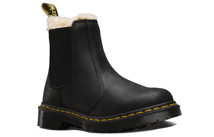 (WMNS) Dr. Martens 2976 Faux Fur Lined Chelsea Boots 'Black' 21045001