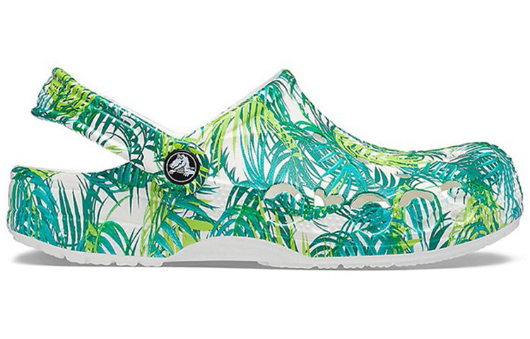 Crocs 4 Printing Outdoor Flat Heel Beach Sports White Green Sandals 'White Green' 206230-1C8