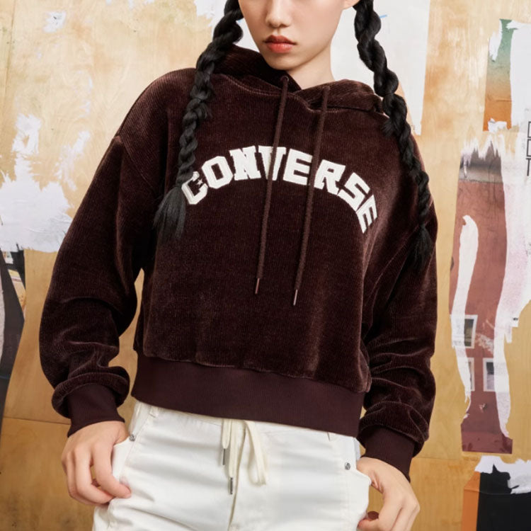 (WMNS) Converse Hoodie Asia Sizing 'Red Brown' 10026557-A03