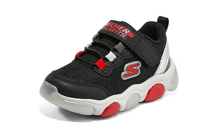 (GS) Skechers Mighty Glow Sneaker 'Black Red' 402040N-BKRD