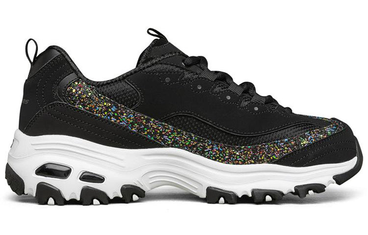 (WMNS) Skechers D'lites 1.0 Low-Top Sneakers Black/White 149241-BKW