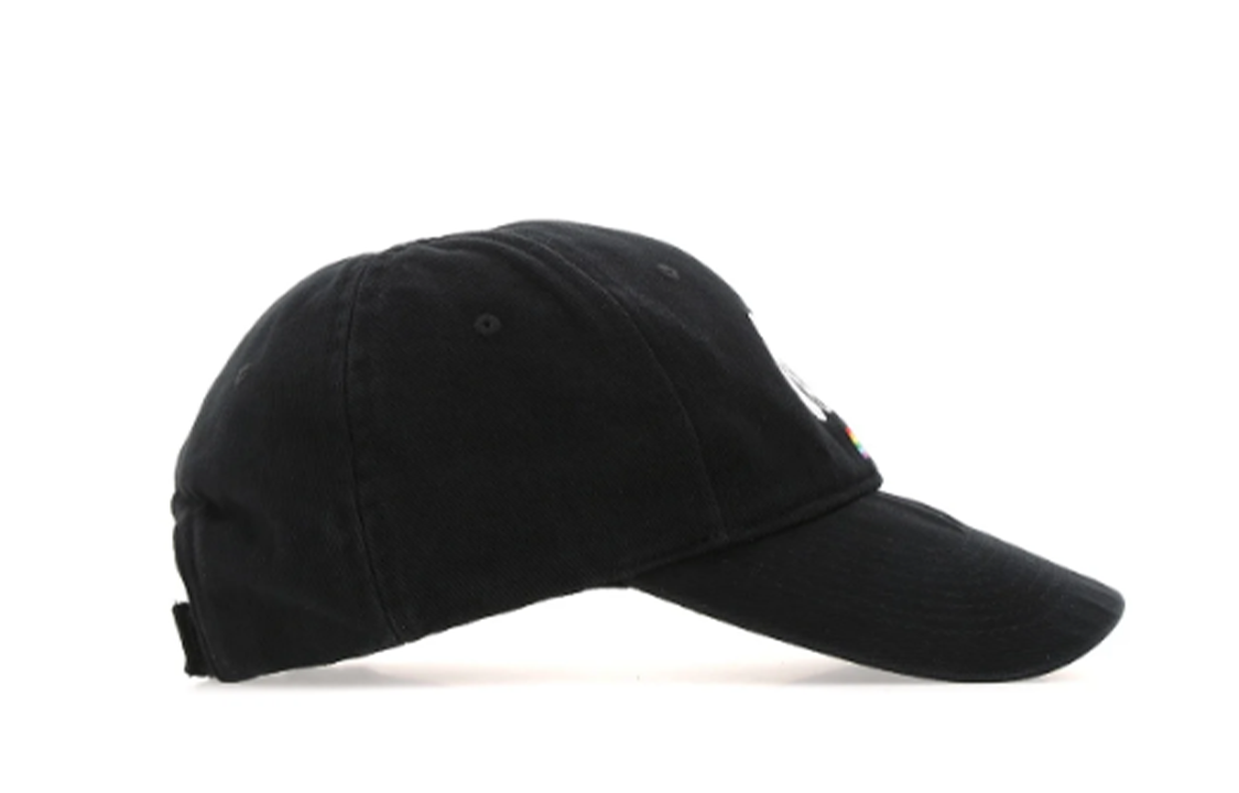 (WMNS) Balenciaga Embroidered Pride Logo Cotton-Twill Baseball Cap 'Black' 670811410B21000