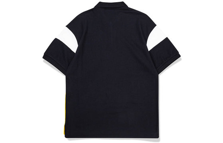 FILA FUSION Contrast Color Stitching Sports Short Sleeve POLO Black T11M022108F-BK