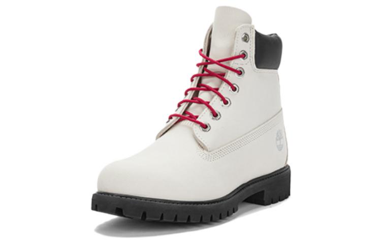 Timberland Premium 6 Inch Boots 'White Nubuck with Red' A5S4G