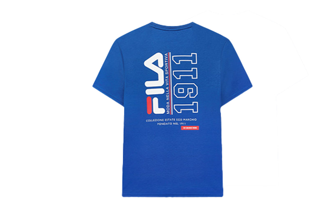 FILA Alphabet Logo Printing Cotton Short Sleeve Blue F11M028155F-BU