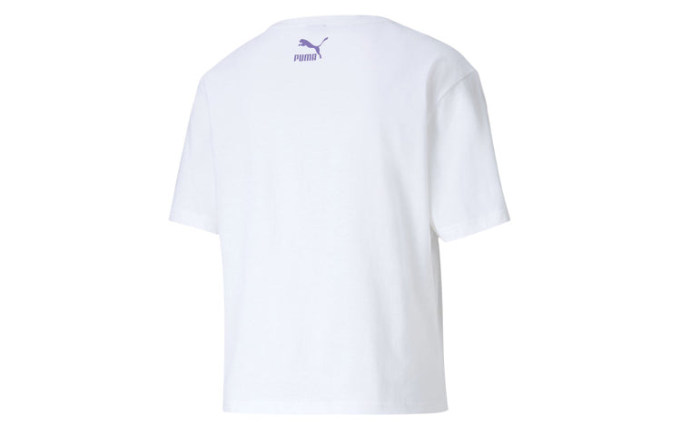 (WMNS) PUMA Art Series Tee Pattern Printing Short Sleeve White 596234-02