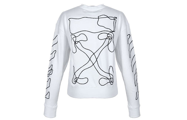 Off-White Abstract Arrows Sweatshirt Arrow Long Sleeves Pullover White OMBA035F19E300110110