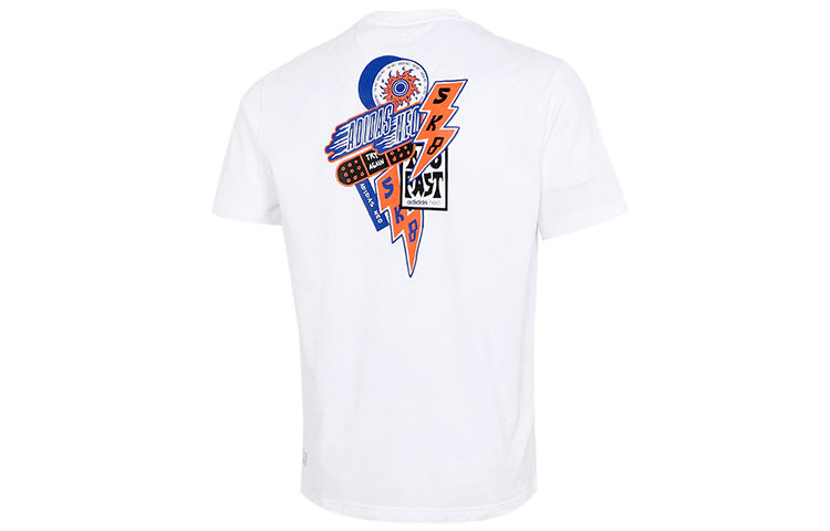 adidas neo Logo Printing Sports Short Sleeve White GP4810