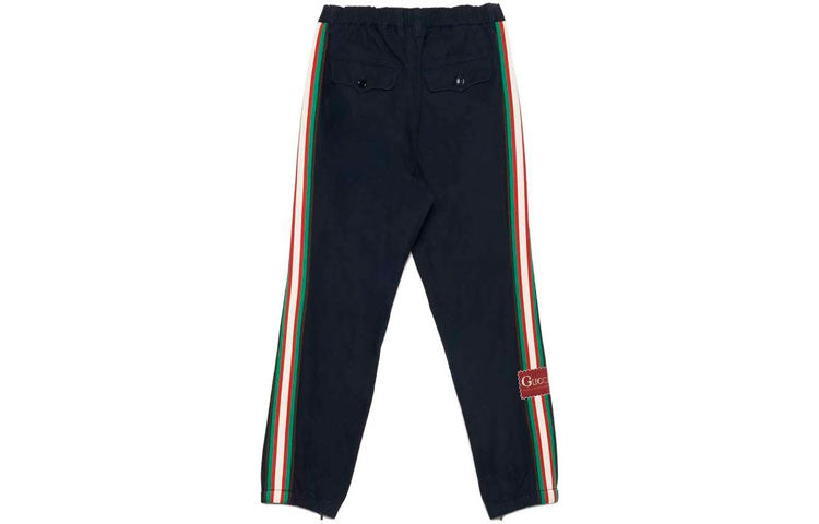 Gucci Striped Gabardine Straight-Fit Trousers 'Blue' 615775-XDA6Z-4641