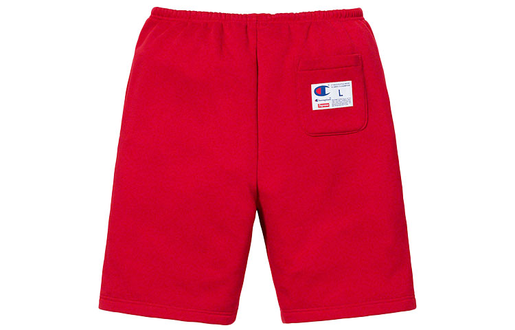 Supreme x Champion SS19 Outline Sweatshort Dark Red SUP-SS19-10076