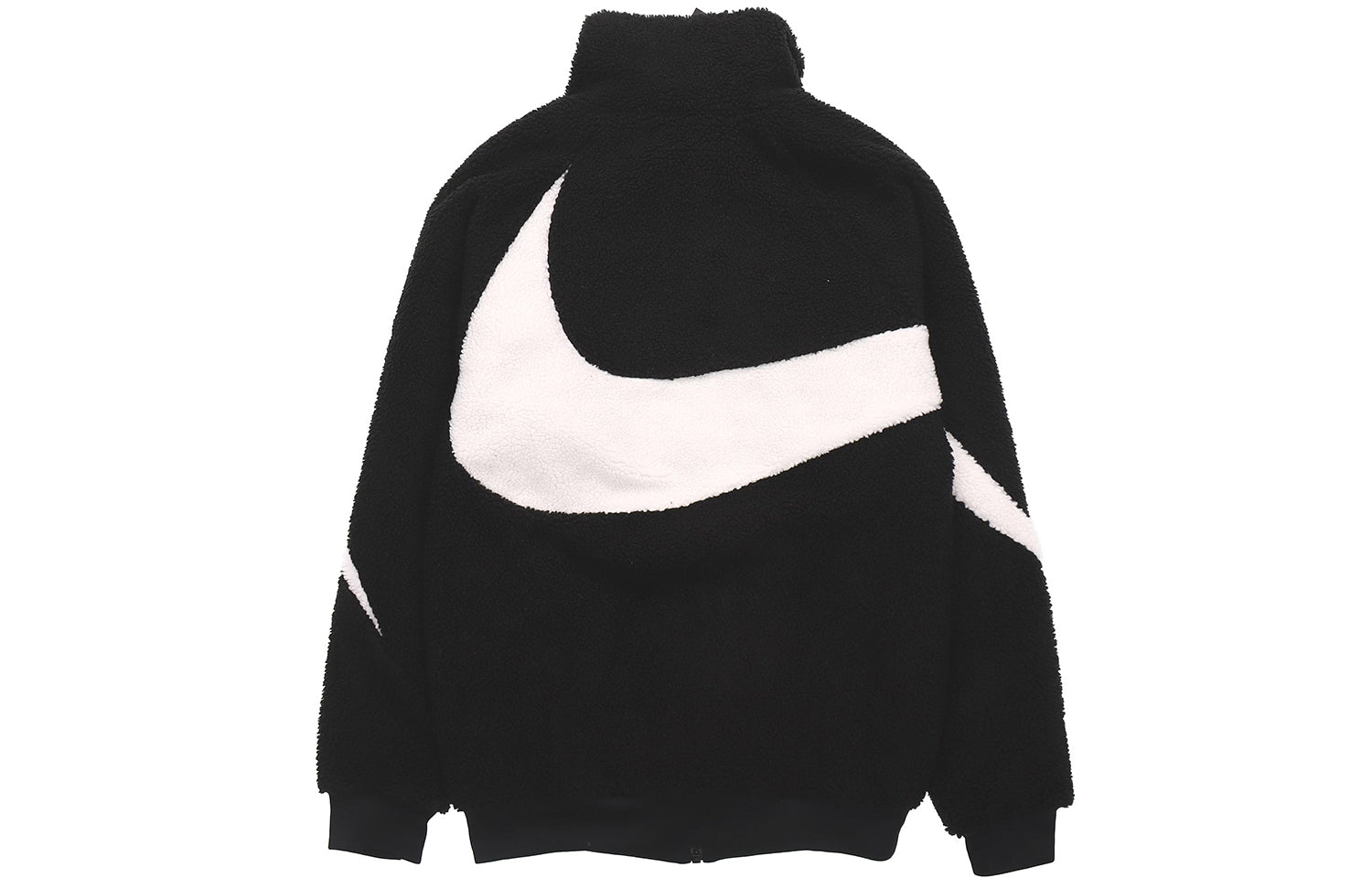 Nike Big Swoosh Large Logo lamb's wool Stay Warm Stand Collar Jacket Black White DH2474-011