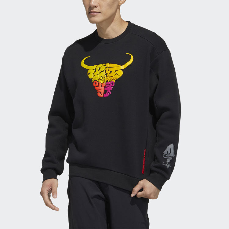 adidas Cny Sweat Casual Sports Round Neck Pullover Black GN9462