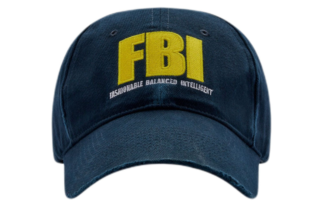 Balenciaga FBI Baseball Cap 'Navy Yellow' 680740-410B2-4075-SML
