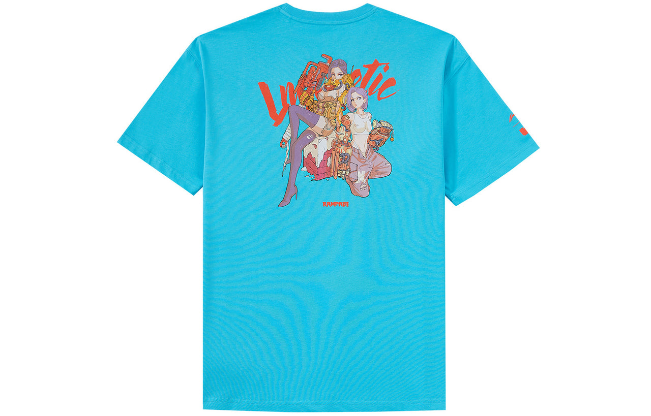 Li-Ning LNG x Li-Ning Crossover China Player Series Printing Loose Short Sleeve Unisex Blue LHSS003-2