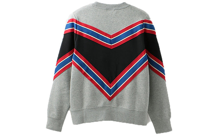 (WMNS) Nike Splicing Fleece Lined Knit Round Neck Pullover Gray BV2921-063