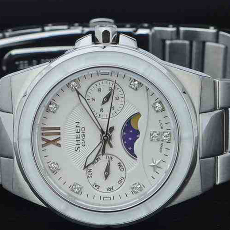 CASIO SHEEN Series Waterproof Silver/ Sports White Analog SHE-3500D-7A