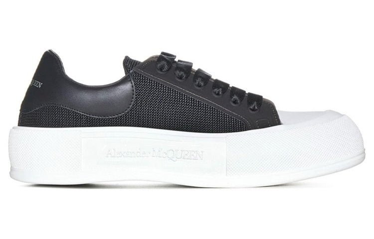 Alexander McQueen Deck Lace Up Plimsoll Sneakers 'Core Black White' 711098W4UB31000