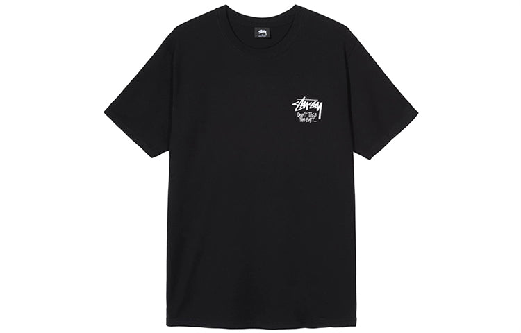 Stussy Dont Take The Bait Tee Skeleton Large Logo Short Sleeve Unisex Black 1904423-BLACK