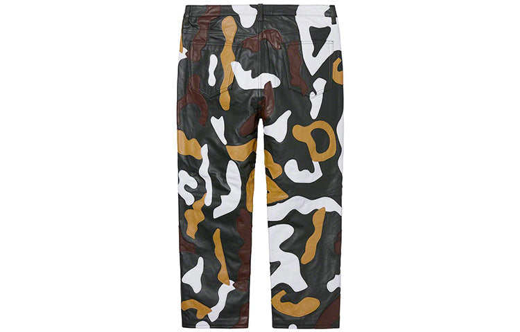 Supreme FW19 Week 12 Camo Leather 5Pocket Pant Green Camo SUP-FW19-1056