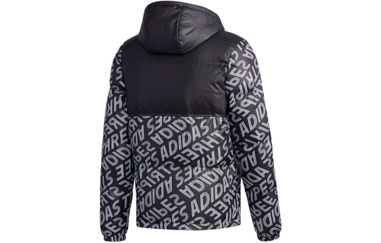 adidas neo M Fav Down Jkt Splicing Contrasting Colors Alphabet Down Jacket Black DM2204