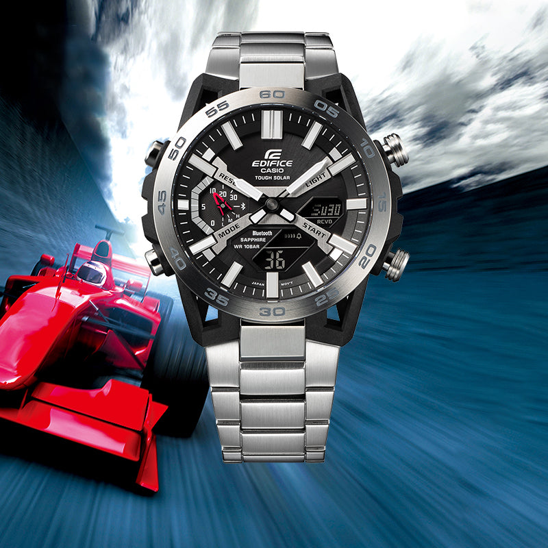 CASIO ECB-2000YD-1APR Waterproof EDIFICE Solar Powered Stainless Steel Strap Mens ECB-2000YD-1APR