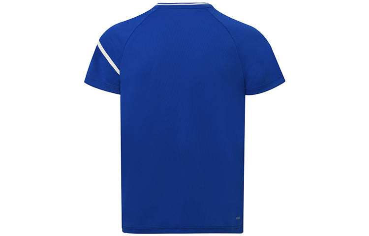Li-Ning Badminton Series Colorblock Breathable Training Sports Short Sleeve Couple Style Blue AAYS053-2