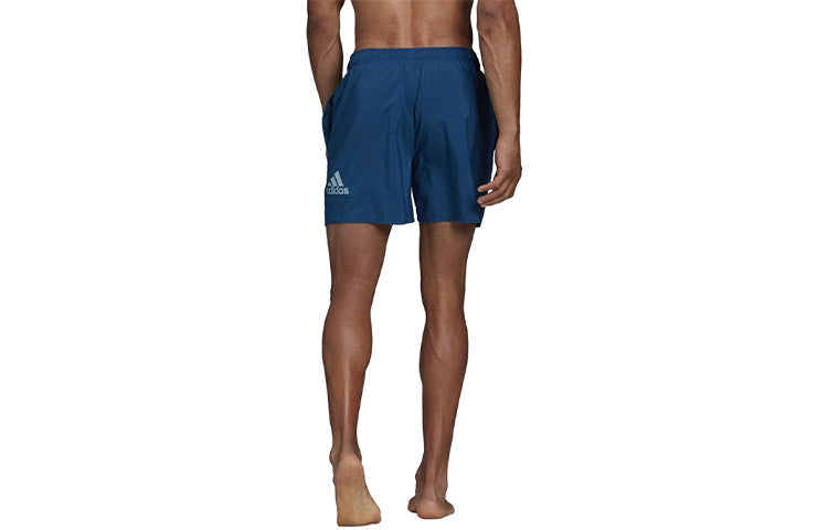 Men's adidas Logo Printing Swim Beach Shorts Blue DQ3012
