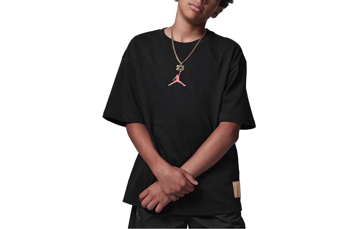 (GS) Air Jordan Oversized T-Shirt 'Black Multi' FV2829-010