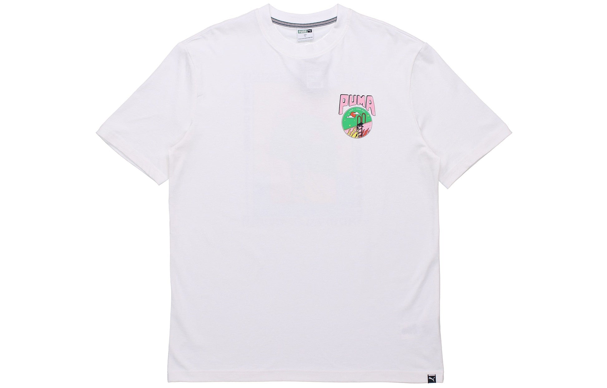 PUMA Back Pattern Printing Short Sleeve White 597337-02