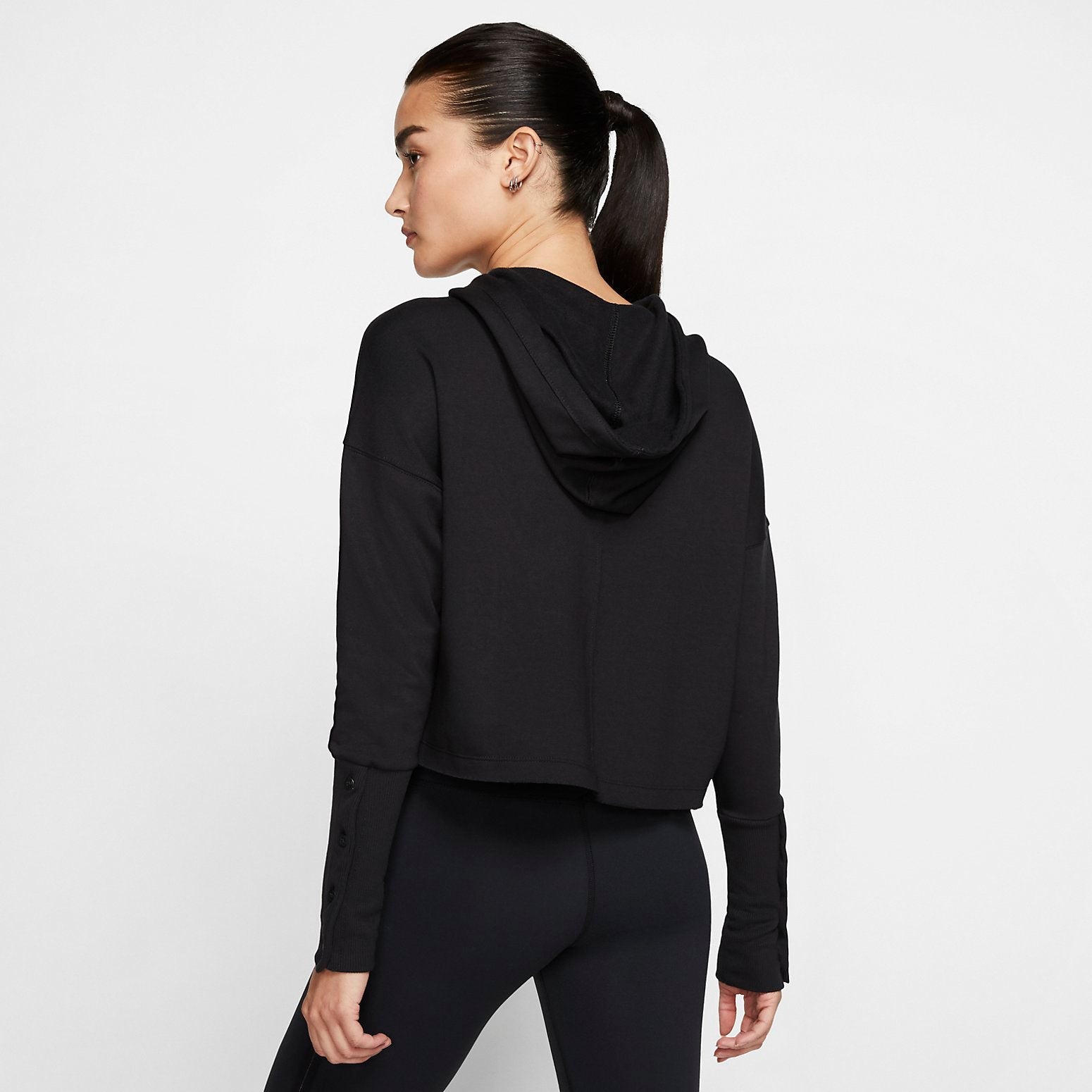 (WMNS) Nike Yoga Luxe Crop Training Hoodie 'Black' CJ3815-010