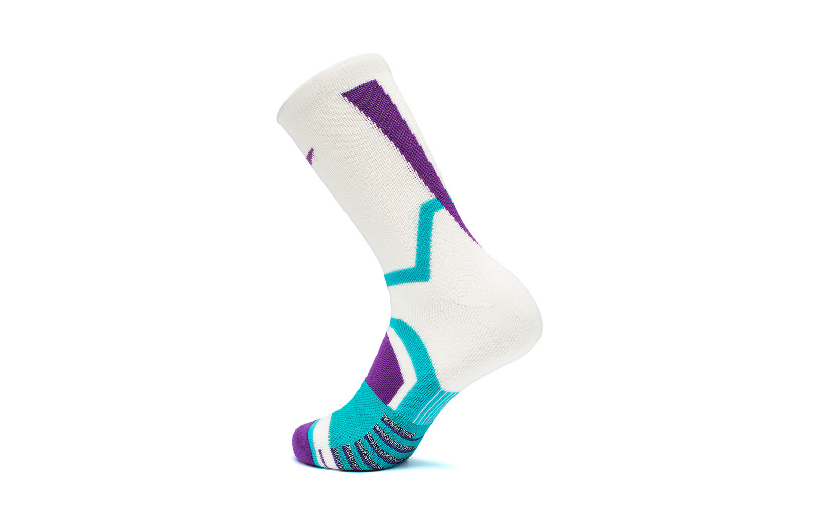 Li-Ning Basketball Mid Cut Socks 'White Purple Teal' AWLT065-3